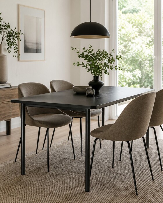 Bordsben Ø30 mm x 80 cm Stål Svart Home>it